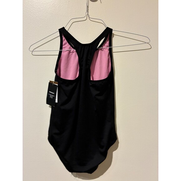 NWT TYR Black Durafast Solid Maxfit Swimsuit - Girls L (10/12) - Picture 2 of 3